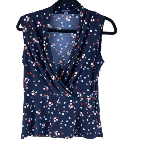 *Host Pick* Tommy Hilfiger Blue Sleeveless Crossover Top - Picture 1 of 8